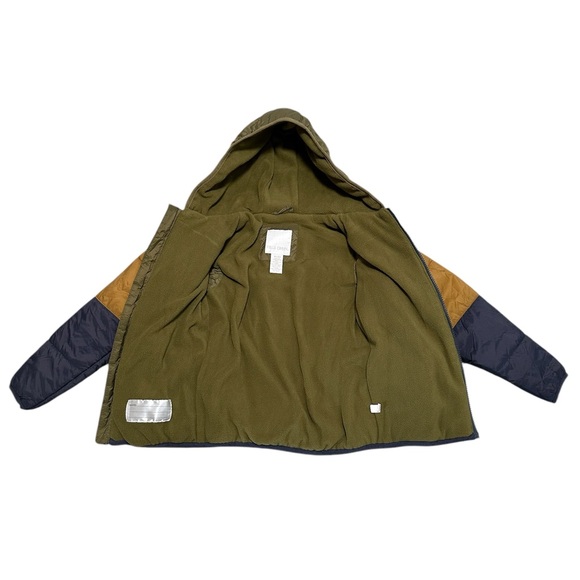 Falls Creek Boy’s 5 Puffer Jacket Coat Color Block Hood Blue Green Gold NWT - Picture 5 of 8